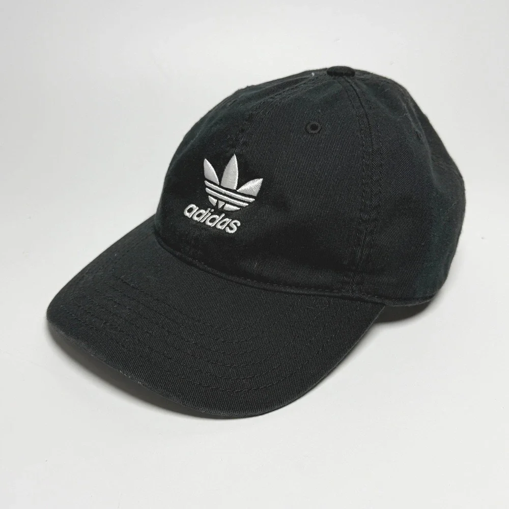 Adidas Originals Trefoil Baseball Cap Black Cotton‎ Adjustable Strapback Dad Hat